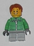 LEGO hol024 Winter Jacket Zipper, Light Bluish Gray Short Legs (Boy Sleigh Rider)