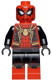 LEGO sh778 Spider-Man - Black and Red Suit, Large Gold Spider, Gold Knee Trim (Integrated Suit)